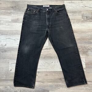 Levi’s 505 Black Jeans 40x29 Regular Fit Straight Leg Vintage Made in Lesotho